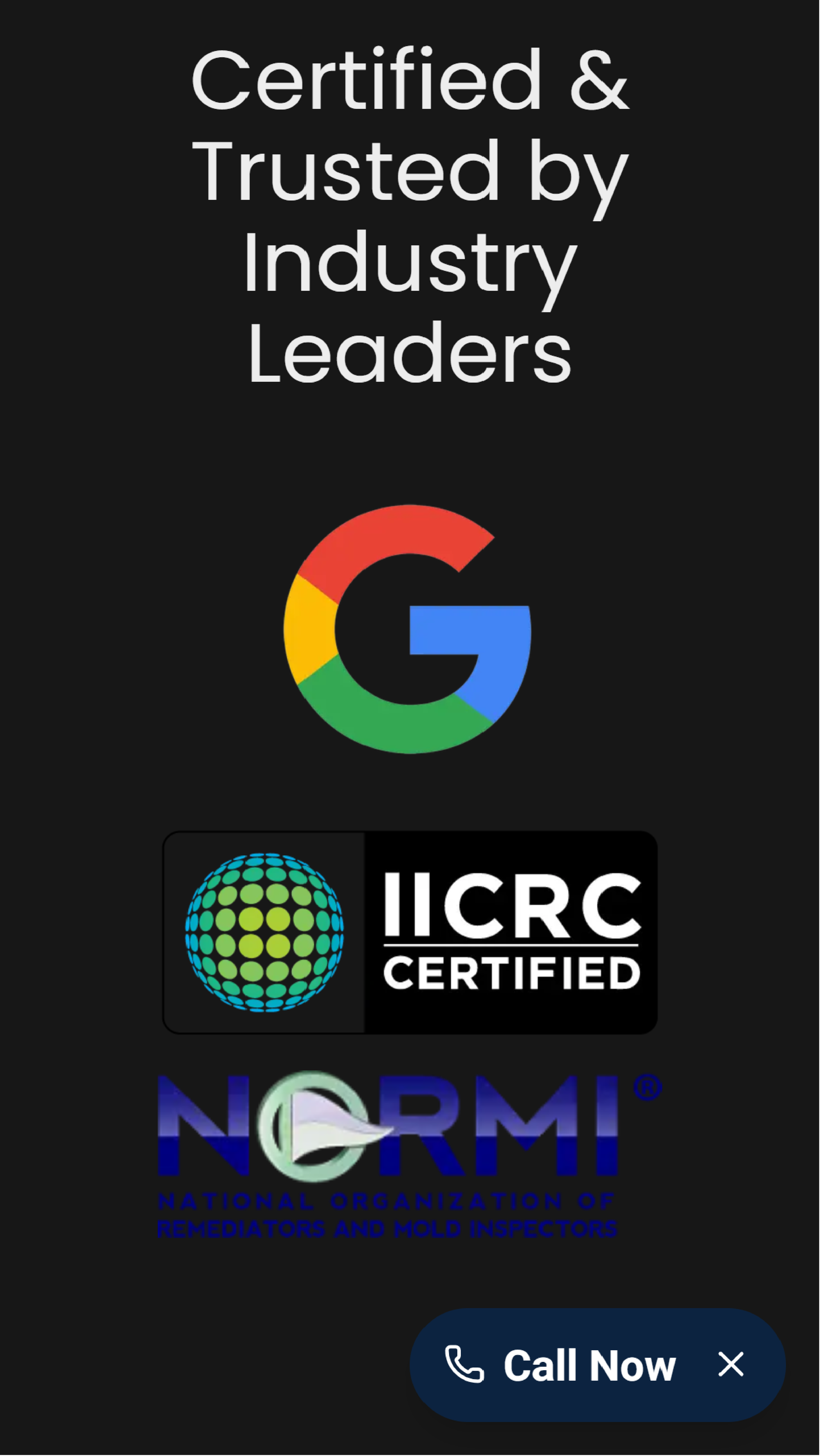 Bold City IAQ website — mobile hero section.