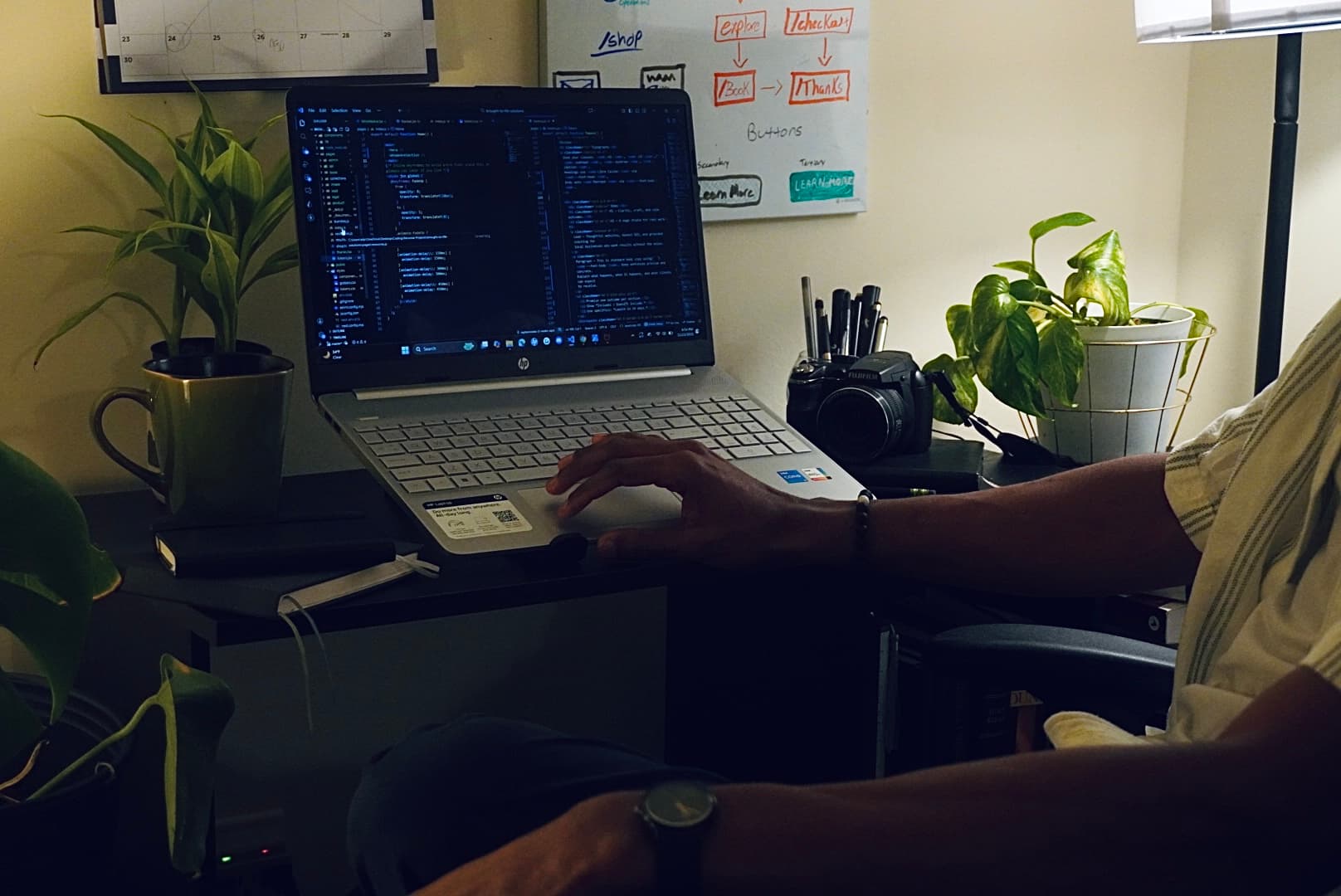 Calm workspace where systems quietly run in the background